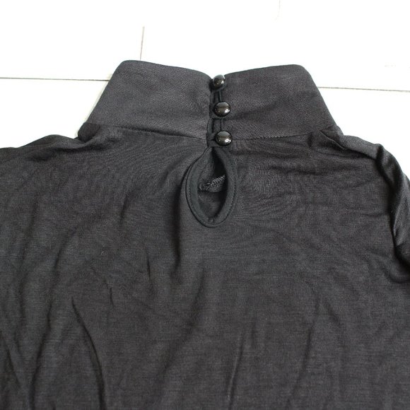 Vintage Womens Top Size S Black High Neck Black Panther Rhinestone - Picture 6 of 8